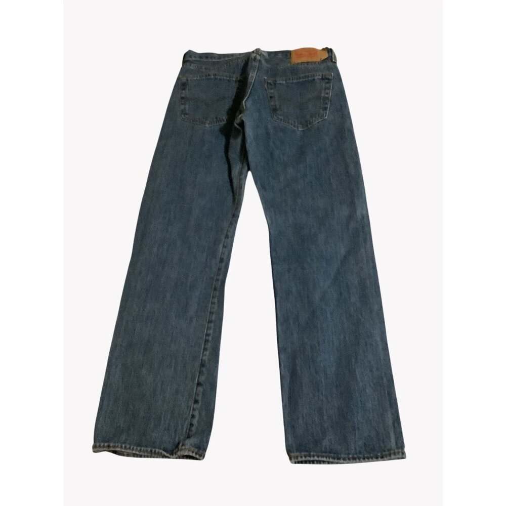 Levis 501 Original Fit Jeans Button Fly W32 L30 Classic Blue Denim - Picture 7 of 7
